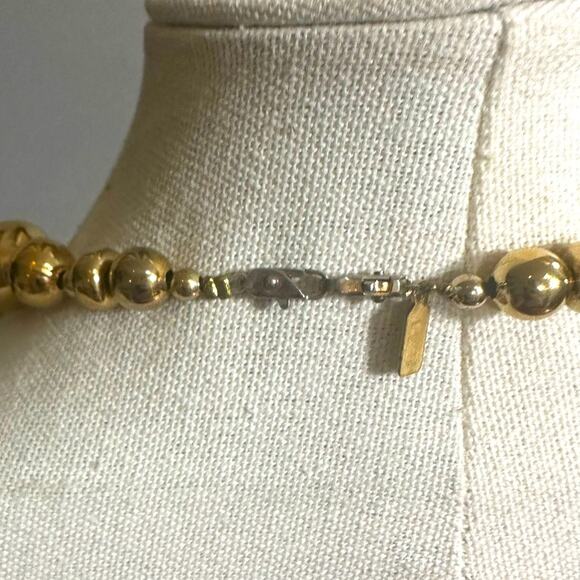 Karla Jordan Gold bead necklace Beaded Retro Vintage Preppy Single Strand - Picture 8 of 10